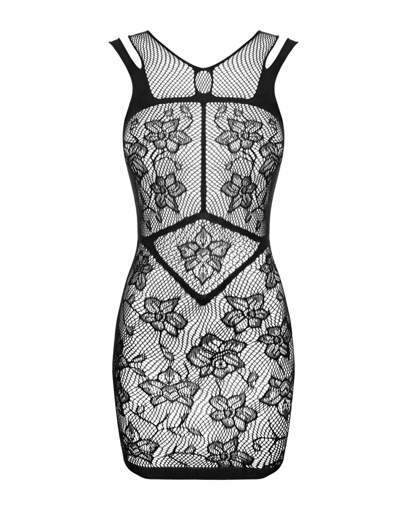 Obsessive dieses Negligé mit floralem und geometrischem Muster zieht mit Sicherheit die Blicke auf sich. Mit sexy Cut- Out am Rücken.