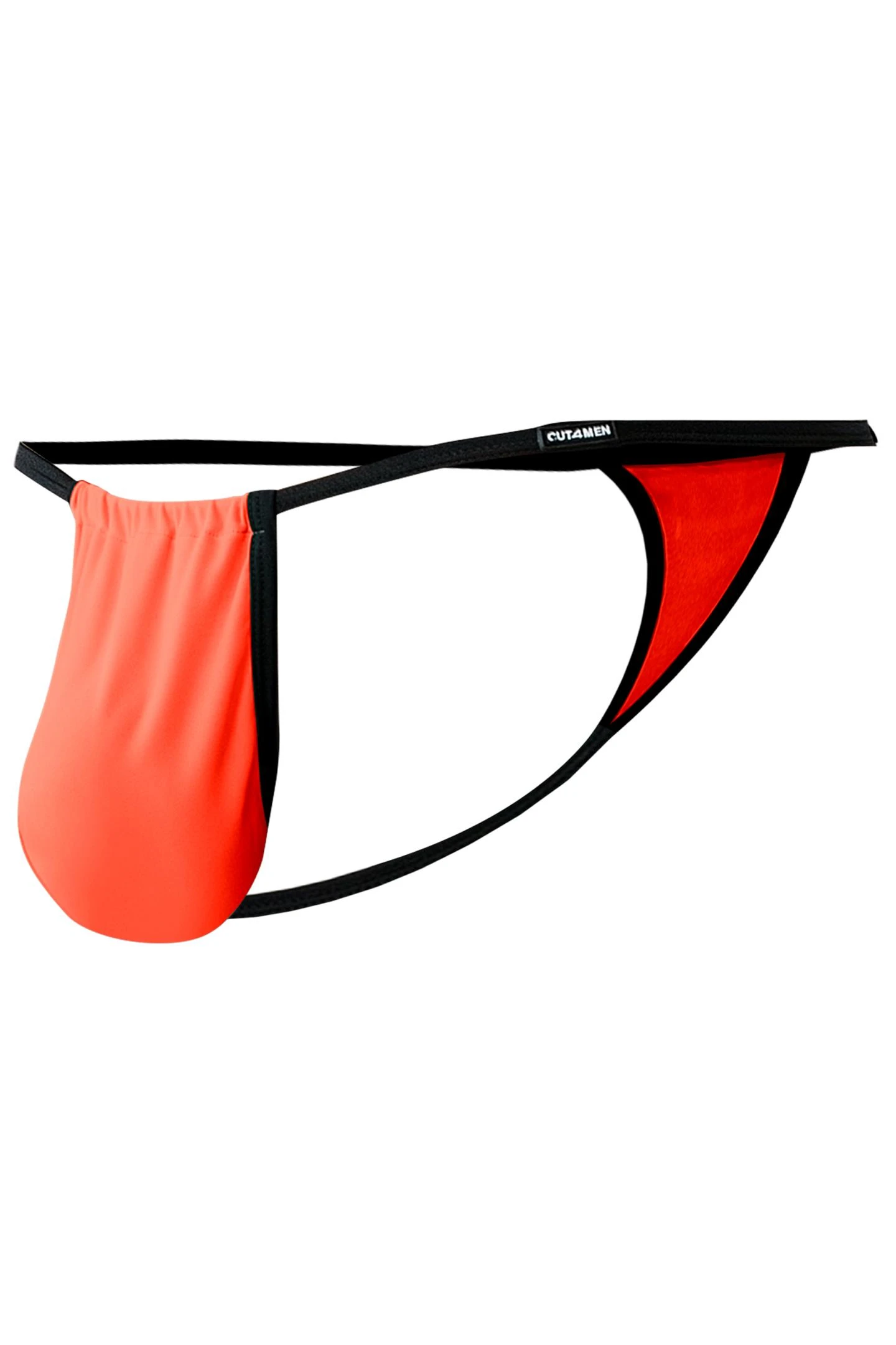 Orange Knapper String aus weichem, transparentem Netzstoff mit zusammenschiebbarem Suspensorium und markantem Frontlogo CUT4MEN Netz Pouch C4MSPX04