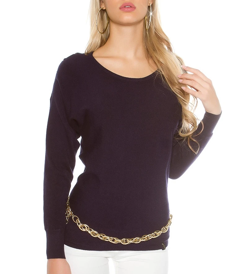 Schicker Cocktail-Pullover mit Schulter-Schnürung