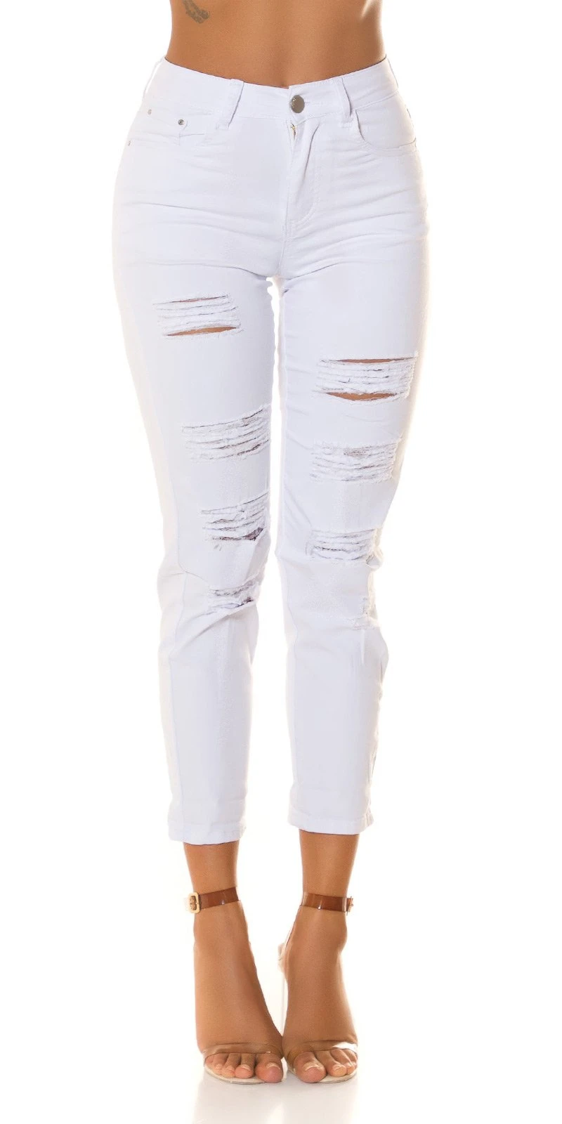 Destroyed MOM FIT High Waist Jeans mit Risse Destroyed MOM FIT High Waist Jeans mit Risse