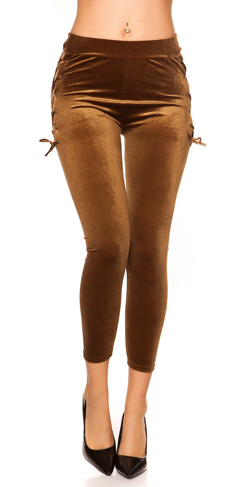 Smat Optik Leggings mit Cutout und Deko Schnürung