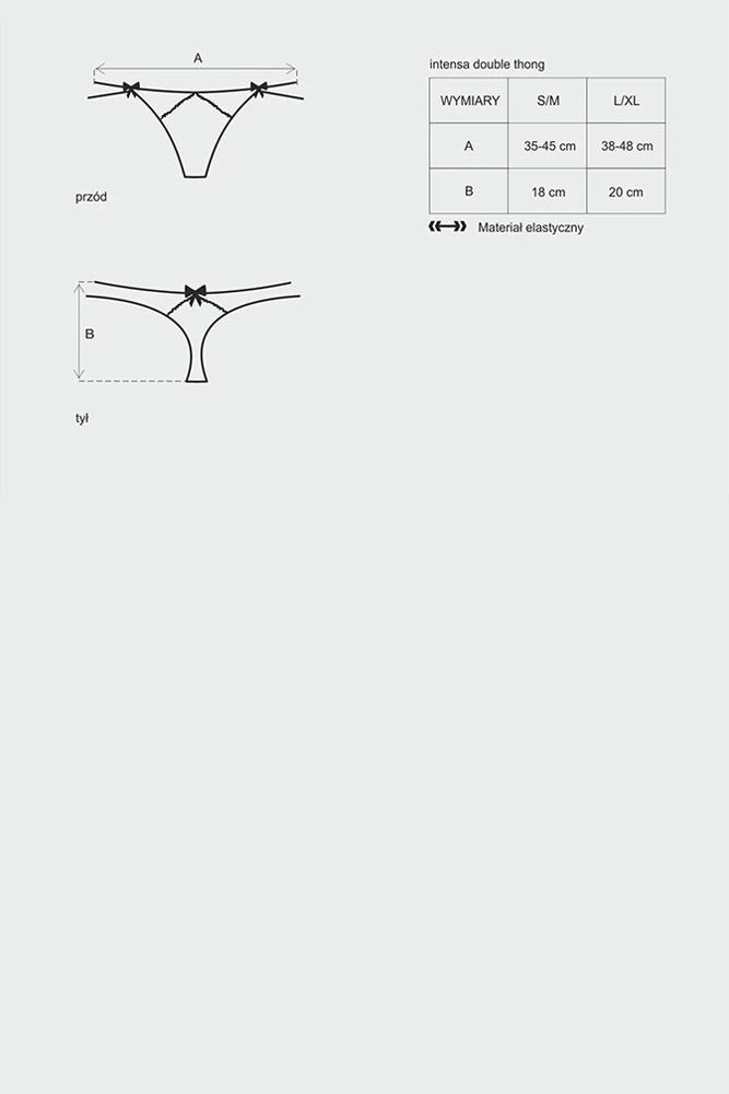 Obsessive Doppel-String Intensa schwarz aus feiner Spitze mit verspielten Schleifen und doppelten Hüftbändern – sexy Design, das die Kurven betont und verführerisch anliegt