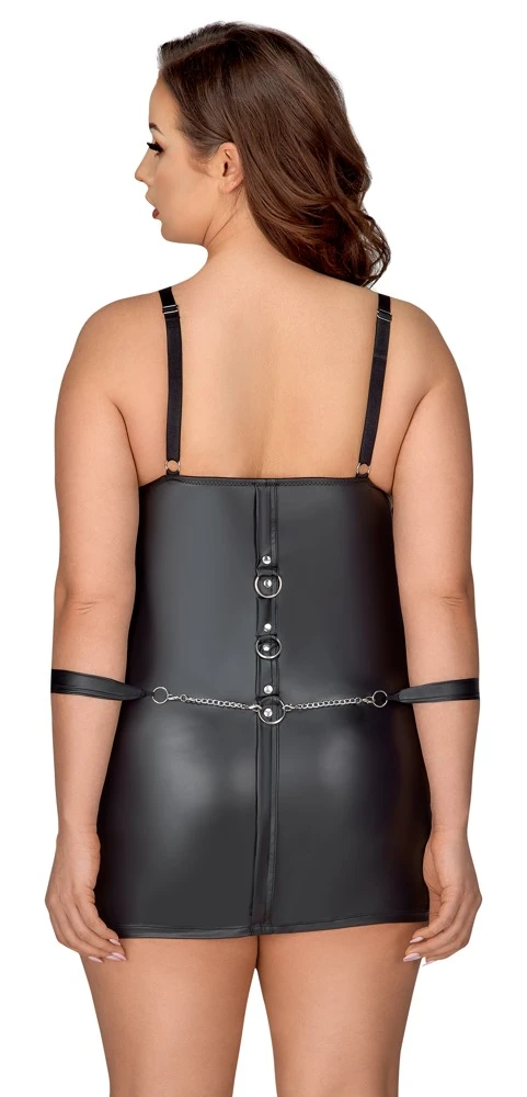 Cottelli verführerisches Set mit Kurzem Kleid und Handfesseln in edler Bondage-Optik