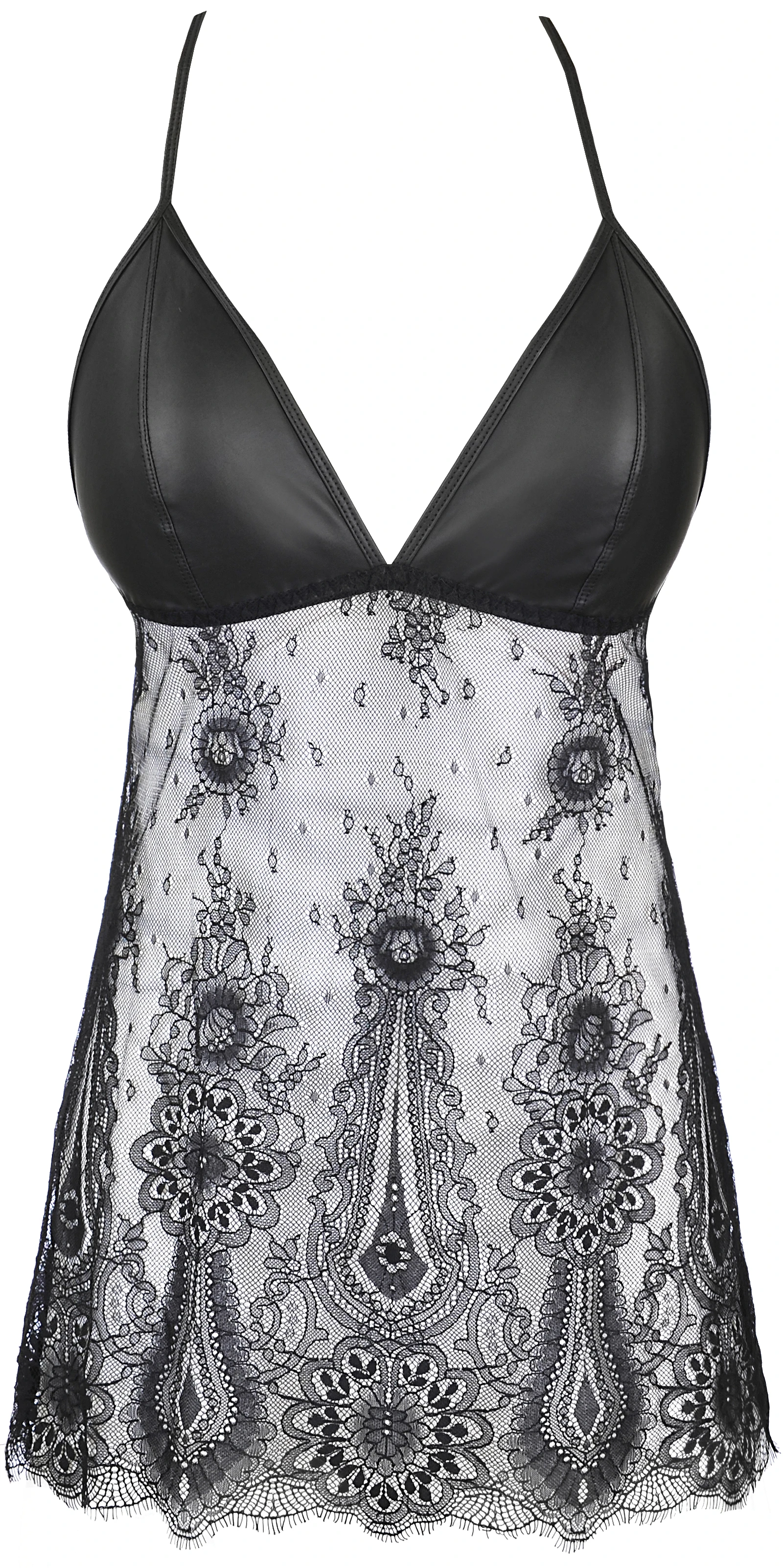 Axami schwarzes Babydoll mit transparenter Spitze