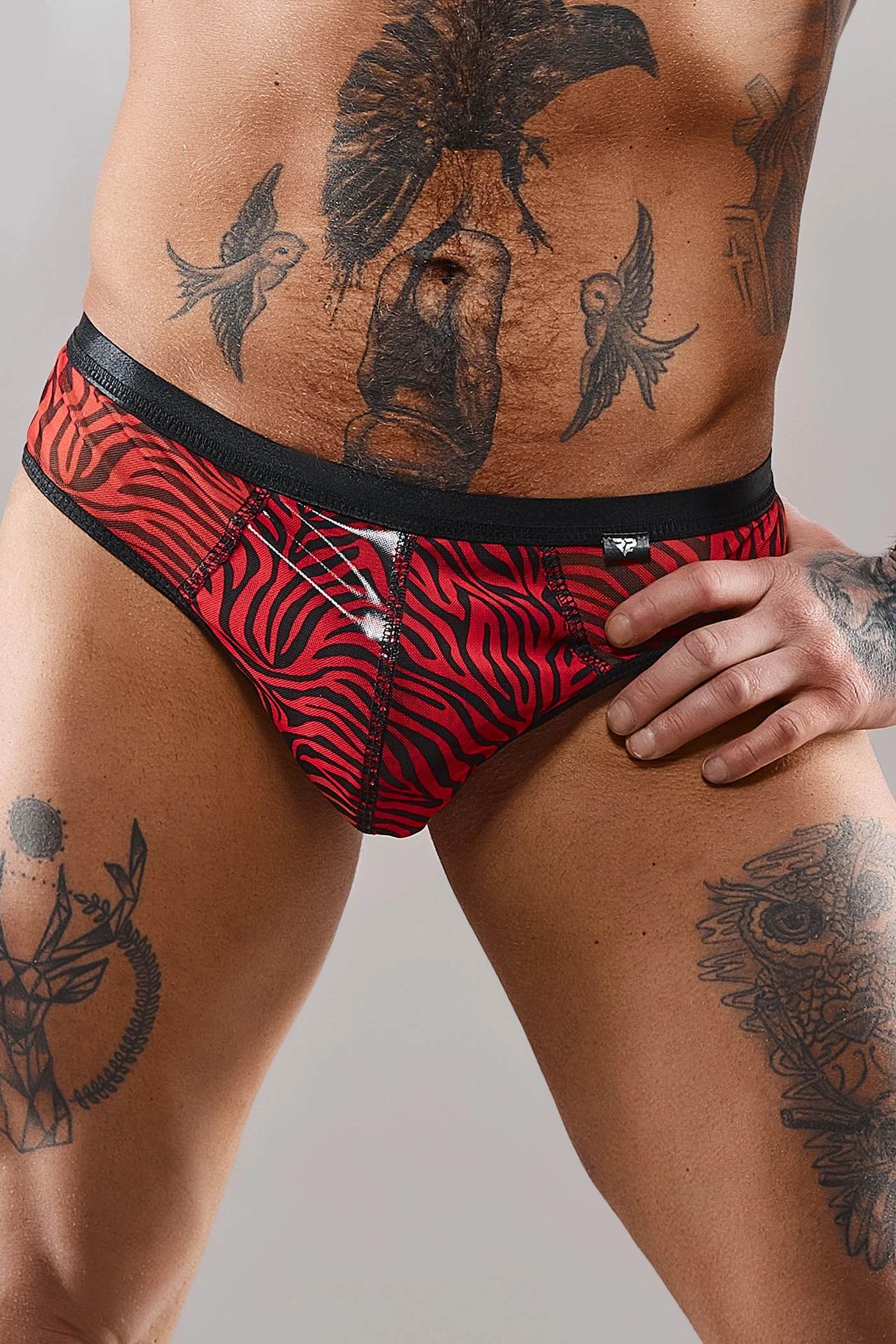 Herren Netz-Slip RESamuel001 mit Zebramuster von Regnes Fetish Planet