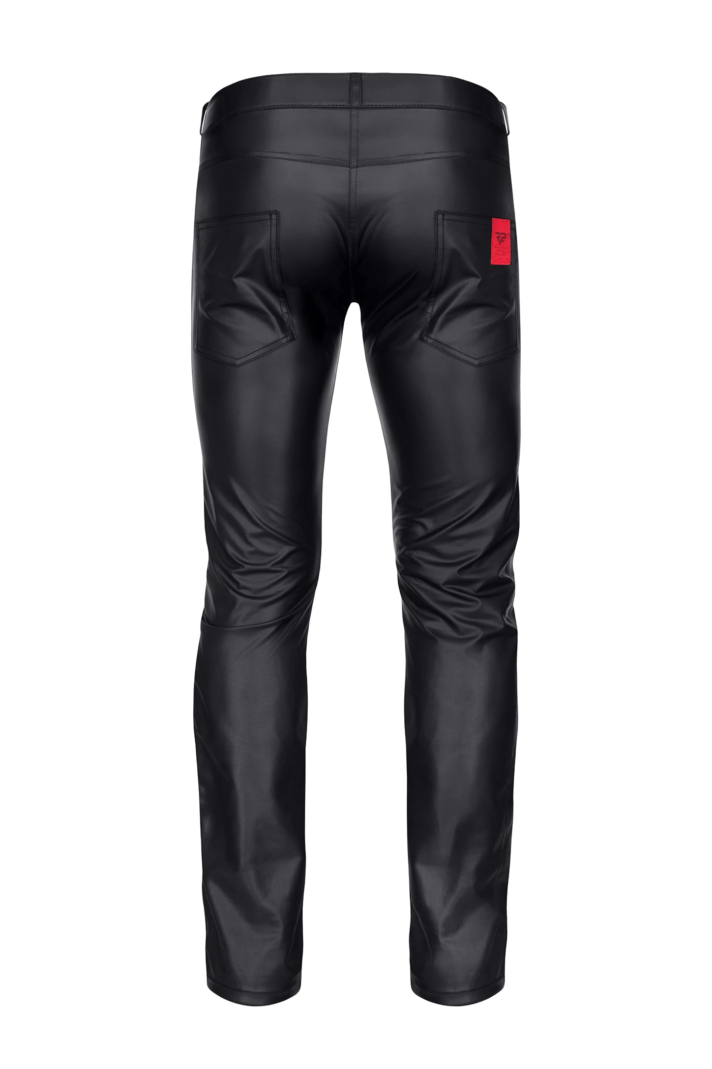 Regnes Fetish Planet Lange Herren Hose RMGabriele001, Statement-Hose aus Wetlook mit tiefem Sitz, 2-Wege-Reißverschluss und edlem Alcantara-Label für stilbewusste Rebellen