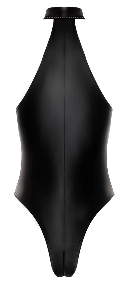 Powerwetlook Body Zip+Glitzer 2-Wege-Reißverschluss hoher Beinausschnitt von Noir Handmade