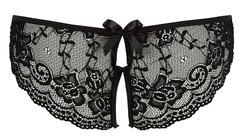 Cottelli LINGERIE Spitzenslip offen elastischer Spitze schleifenverzierten Cut-Outs