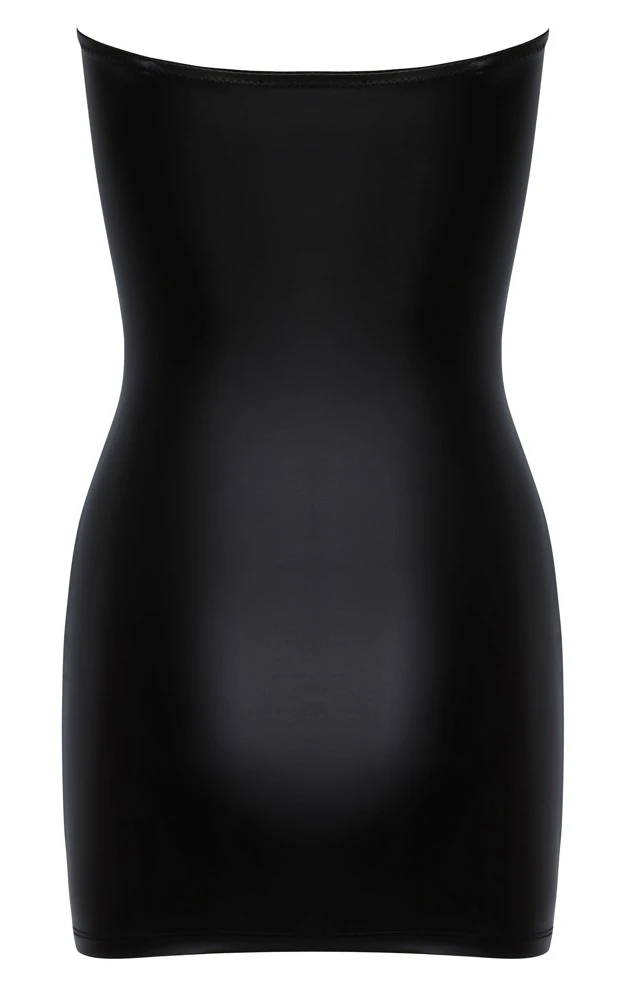 Cottelli PARTY Tubeminikleid Bandeau Minidress aus schwarzen Mattlook Zierschnürungen