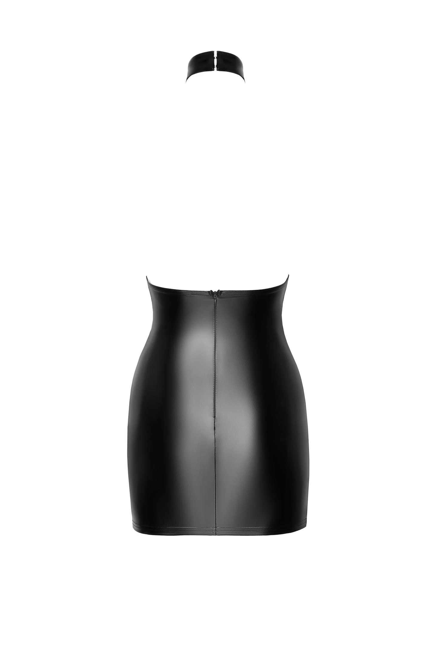 F311 Powerwetlook Minikleid mit Tüll und Blumendruck von Noir Handmade