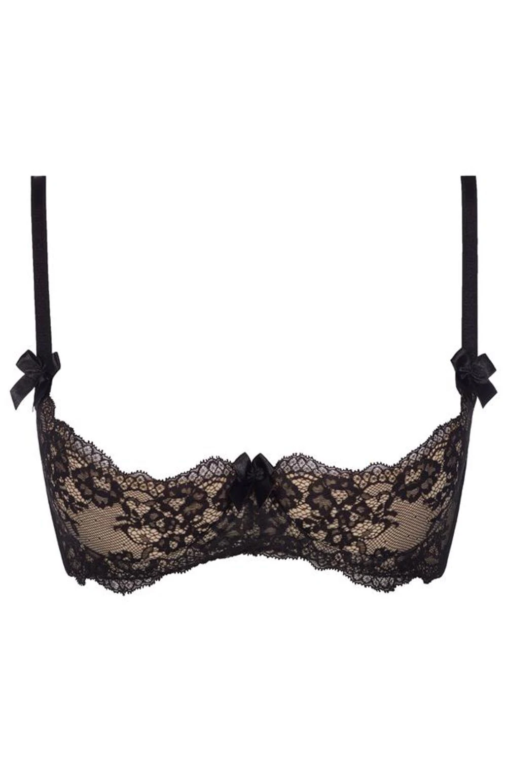 Axami Hebe BH mit Bügel und zarter Stickerei in Schwarz/Beige