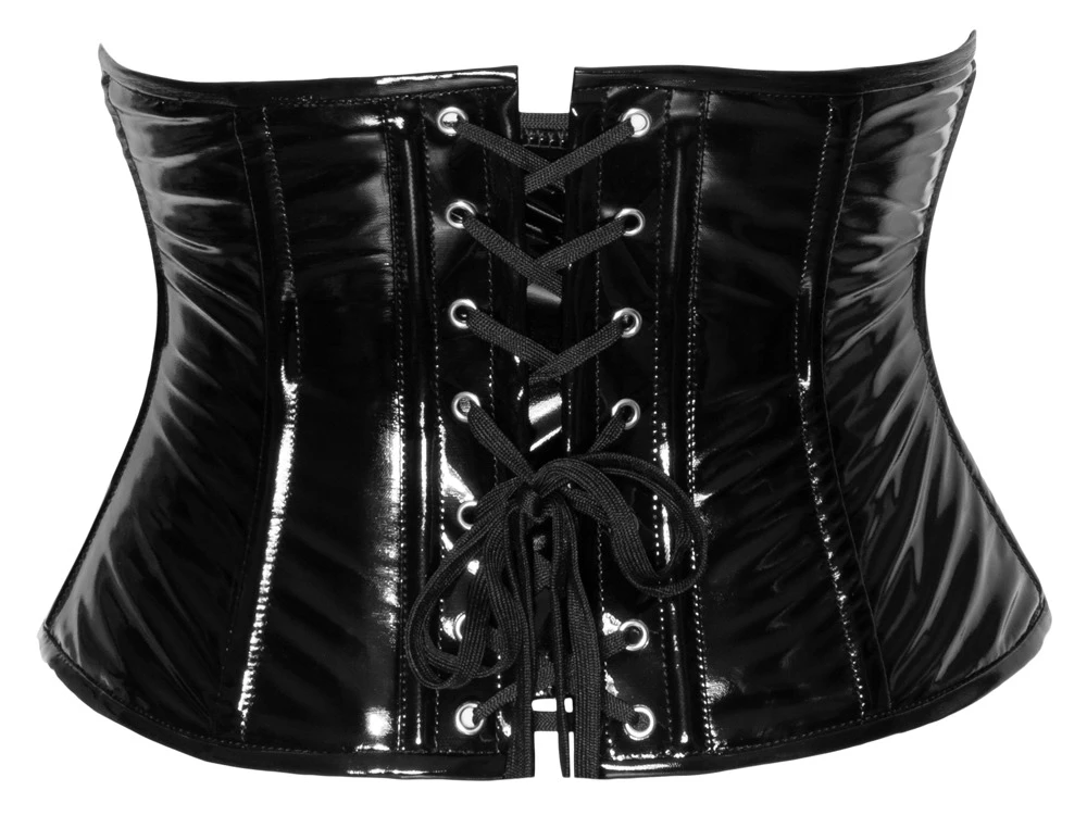 Dieses Taillenmieder von Black Level im schwarzen Lackglanz zaubert eine verführerische Taille.Die eingearbeiteten Formstäbe unterstützen dabei die perfekte Passform.