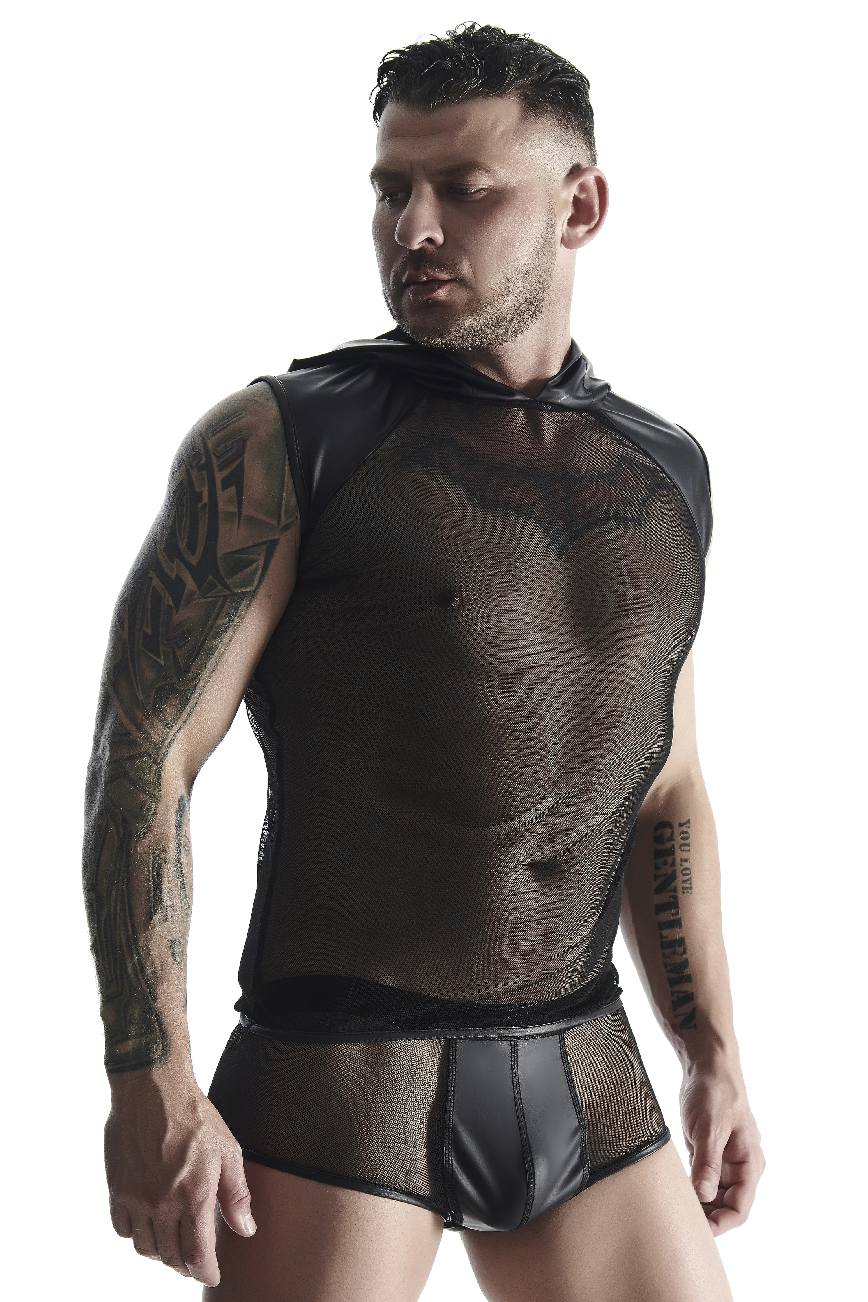 Herren Kapuzenshirt TSH018 im Wetlook Look von Regnes Fetish Planet
