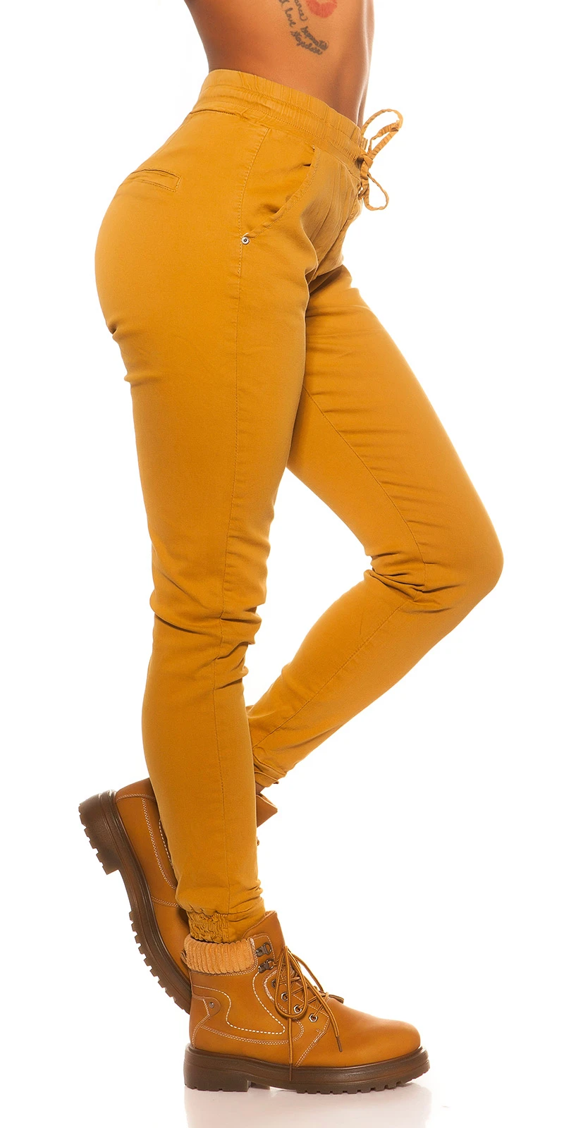 Casual High Waist Hose mit Tunnelzug-Bändel Casual High Waist Hose mit Tunnelzug-Bändel