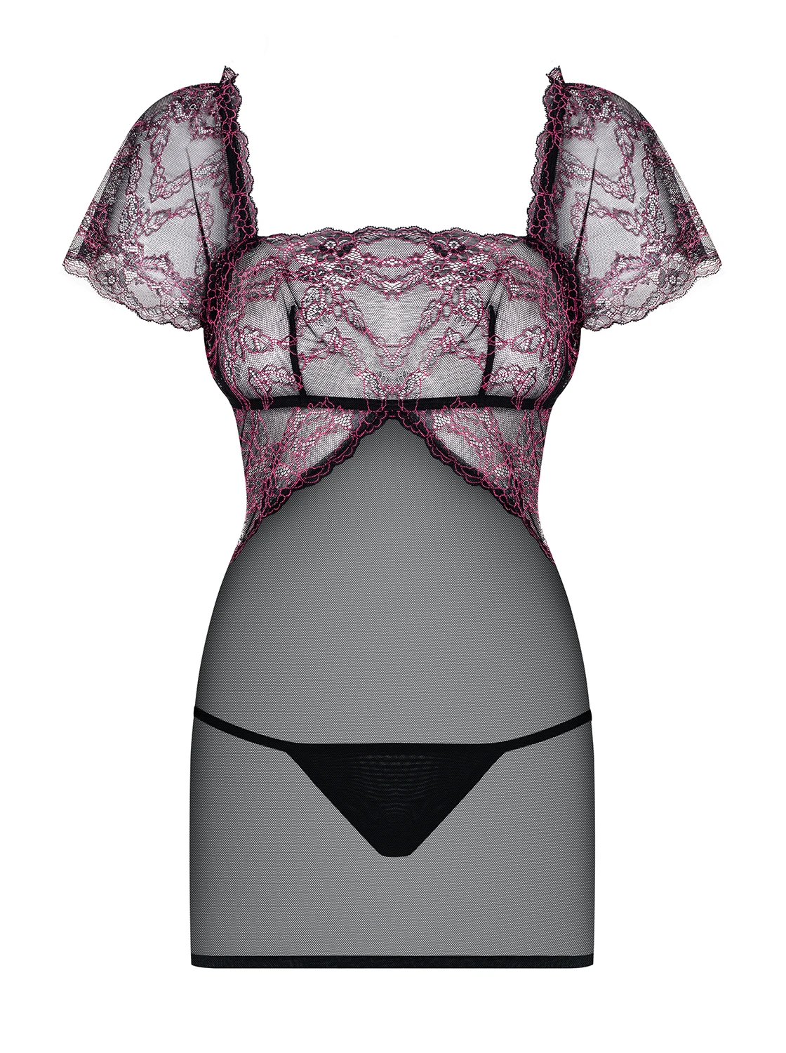 Sexy Chemise aus Mesh und Spitze