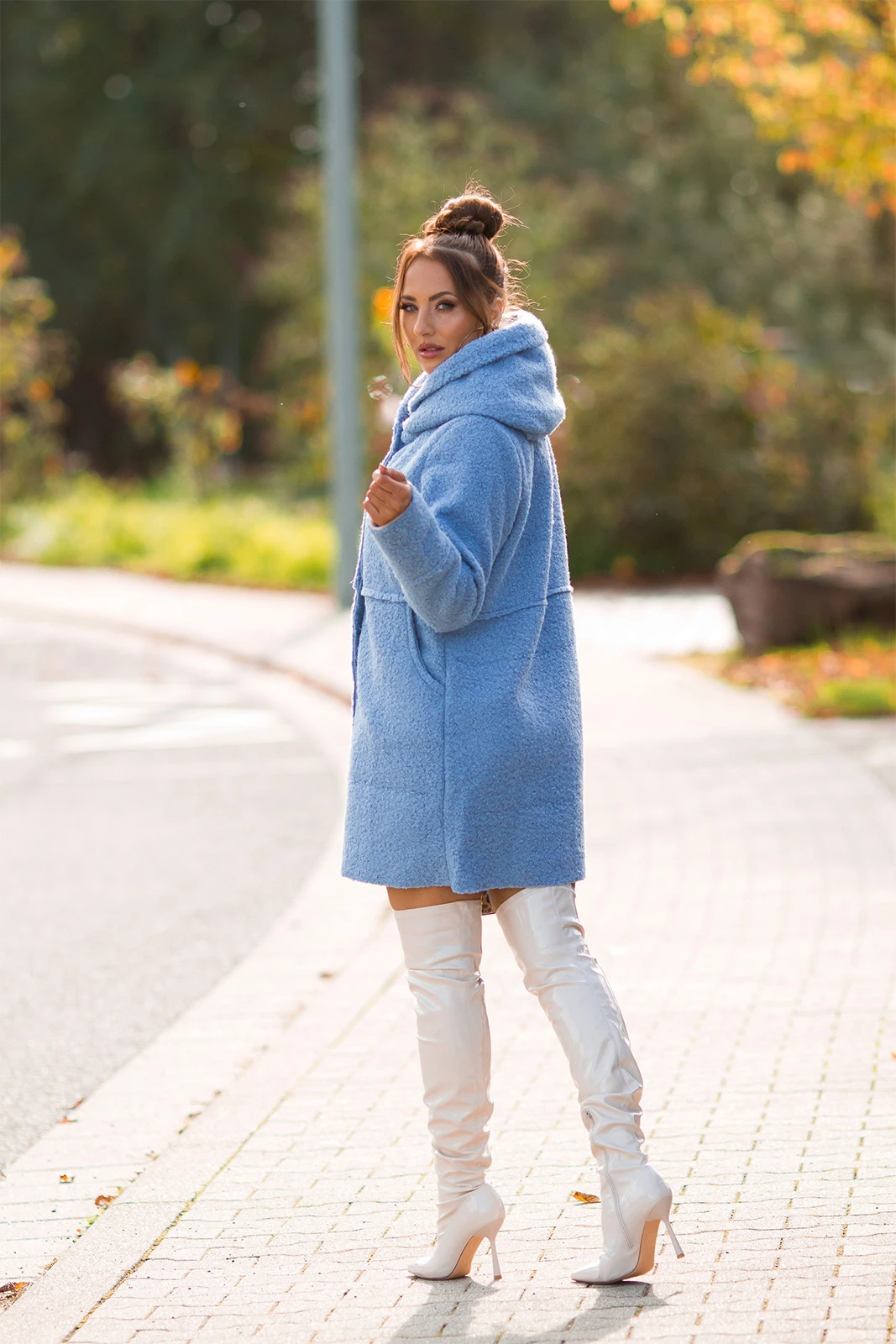 Chic Kapuzen Mantel im Boucle Look Chic Kapuzen Mantel im Boucle Look