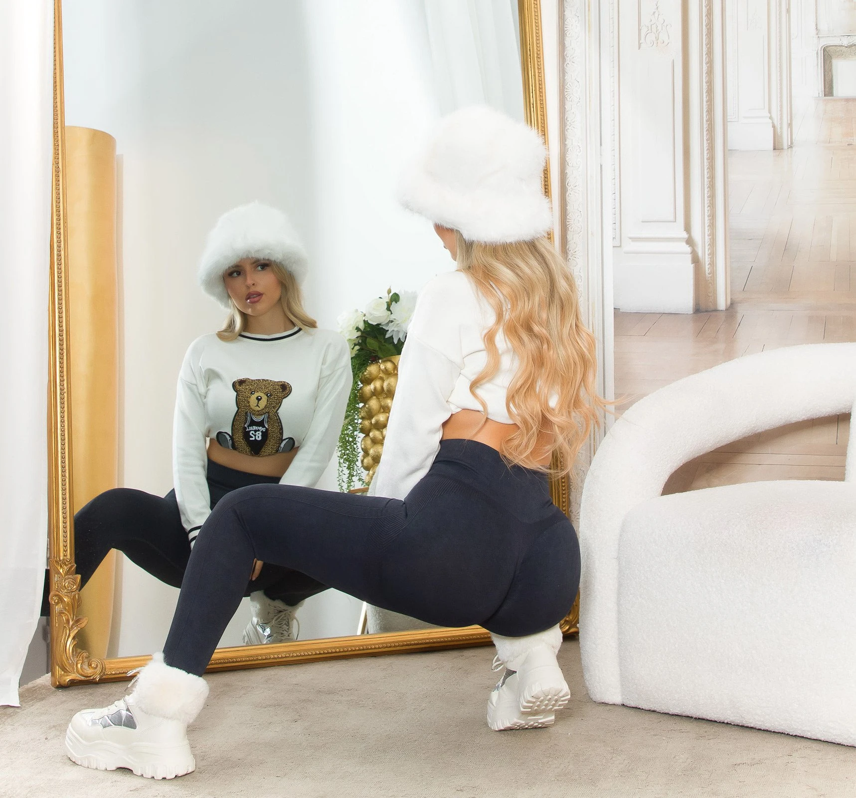 Hochgeschnittene Leggings mit Push-up-Effekt, Bauchkontrolle und modernem Acid-Waschung-Look für einen trendigen Stil Hochgeschnittene Leggings mit Push-up-Effekt, Bauchkontrolle und modernem Acid-Waschung-Look für einen trendigen Stil