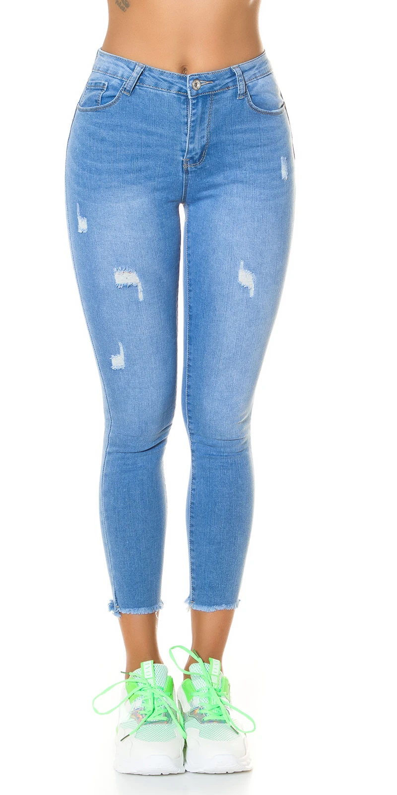 Skinny 7/8 High Waist Jeans im Used Look Skinny 7/8 High Waist Jeans im Used Look