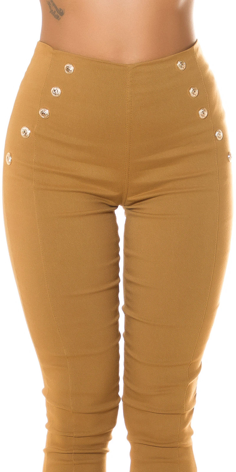 Skinny Business High Waist Leggings Hose mit Deko Knöpfe Skinny Business High Waist Leggings Hose mit Deko Knöpfe