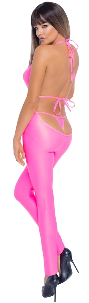 Cottelli PARTY Neckholder Overall Hotpink Rückenfrei, Vorne & hinten extra tiefer Ausschnitt
