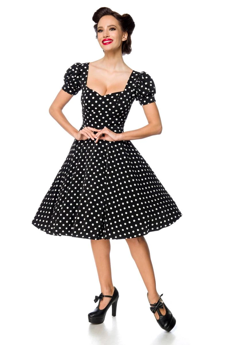 Retro Kleid mit Puffärmeln und Herzausschnitt von Belsira Retro Kleid mit Puffärmeln und Herzausschnitt von Belsira