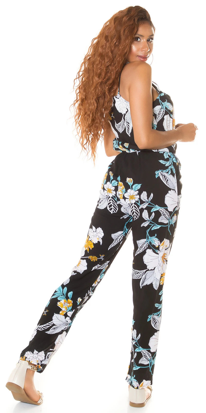 Flower Printed Sommer Maxi Cotton Träger Jumpsuit Flower Printed Sommer Maxi Cotton Träger Jumpsuit