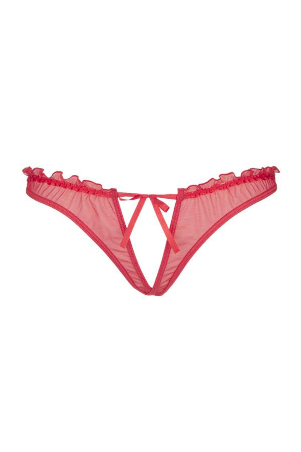 Axami Tüll Plus-Size String ouvert rot Axami Tüll Plus-Size String ouvert rot