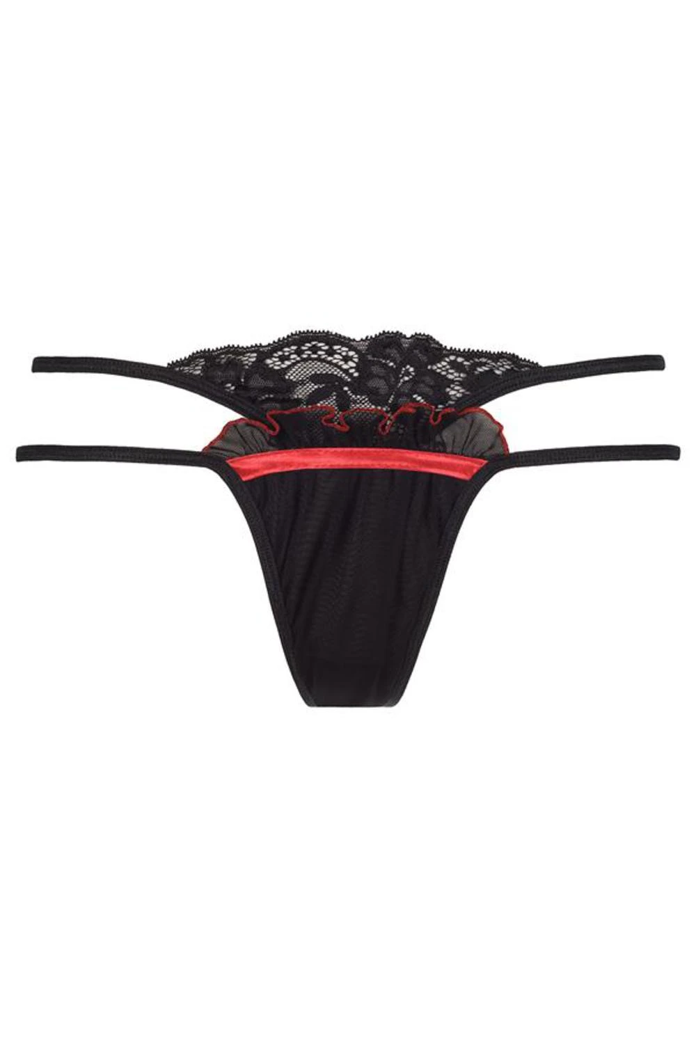 Axami String mit Spitze mit floralen Ornamen