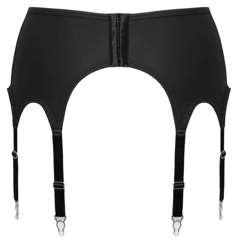 Cottelli LINGERIE Hoher Mattlook Strapsgürtel 4er schwarzer erotischer Strapsgurt
