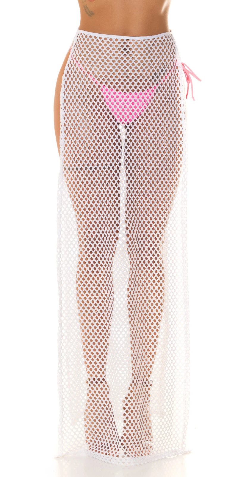Highwaist Netzrock Maxirock Rock Cover-up Rock Transparent mit Beinschlitz Highwaist Netzrock Maxirock Rock Cover-up Rock Transparent mit Beinschlitz