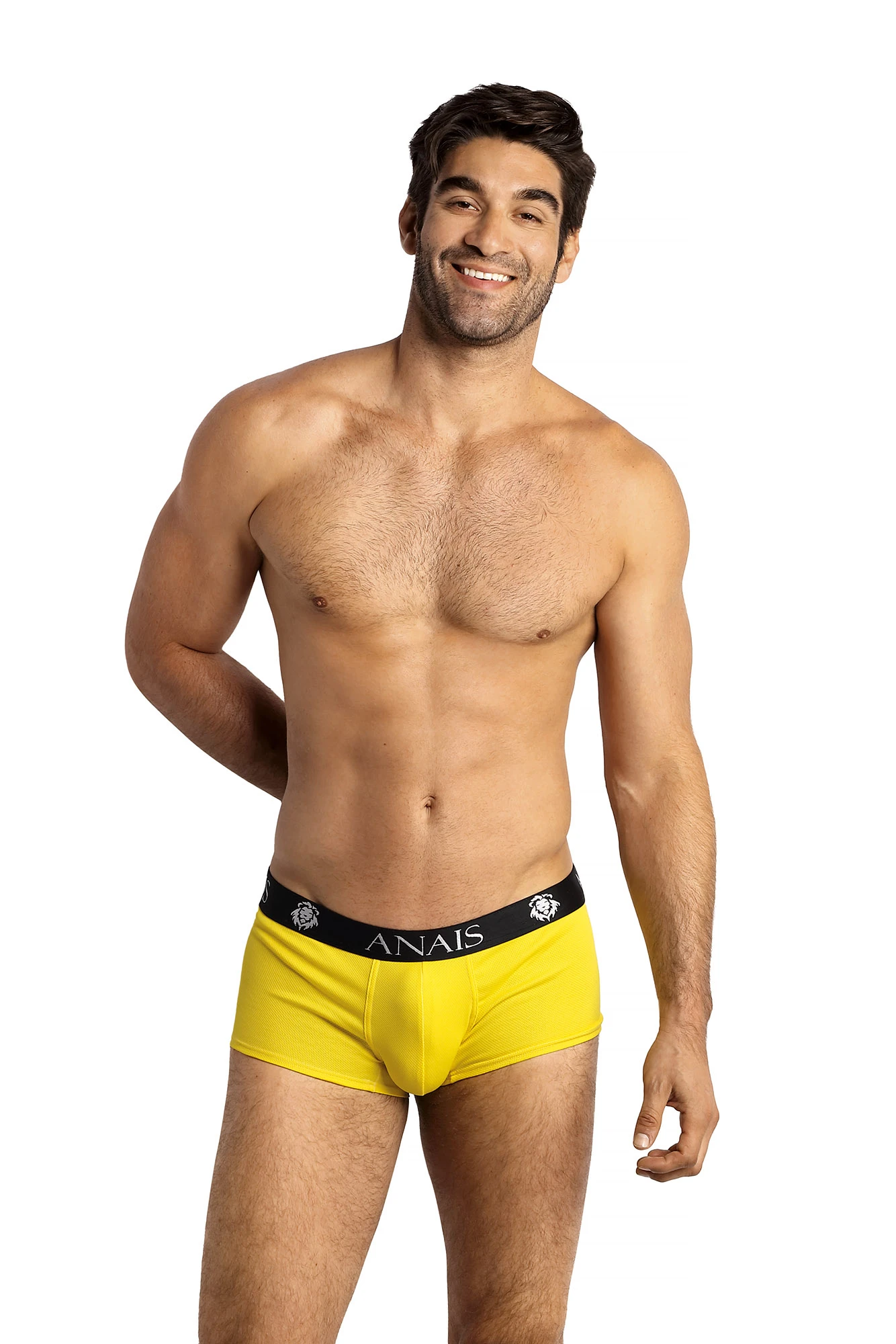 Herren Boxer Shorts 053382 gelb, Hochelastischer Jersey-Stoff, blickdicht und breiter Gummibund mit stylischem Aufdruck für besten Komfort!