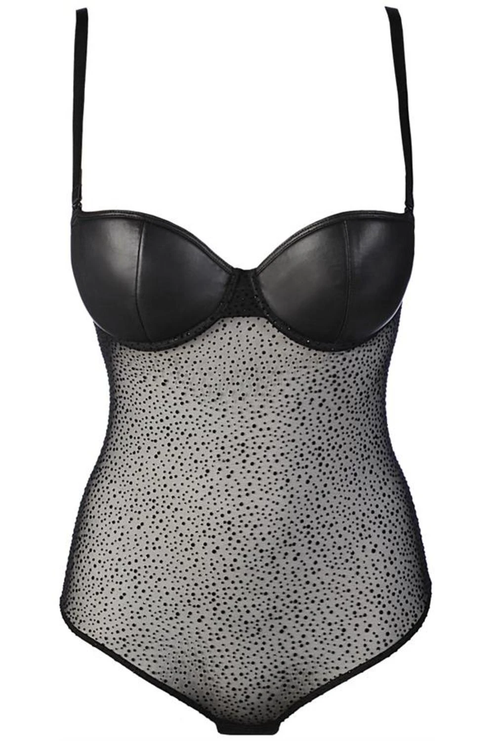 Axami Sexy Body aus mattem Latex mit Cups und transparentem Tüll