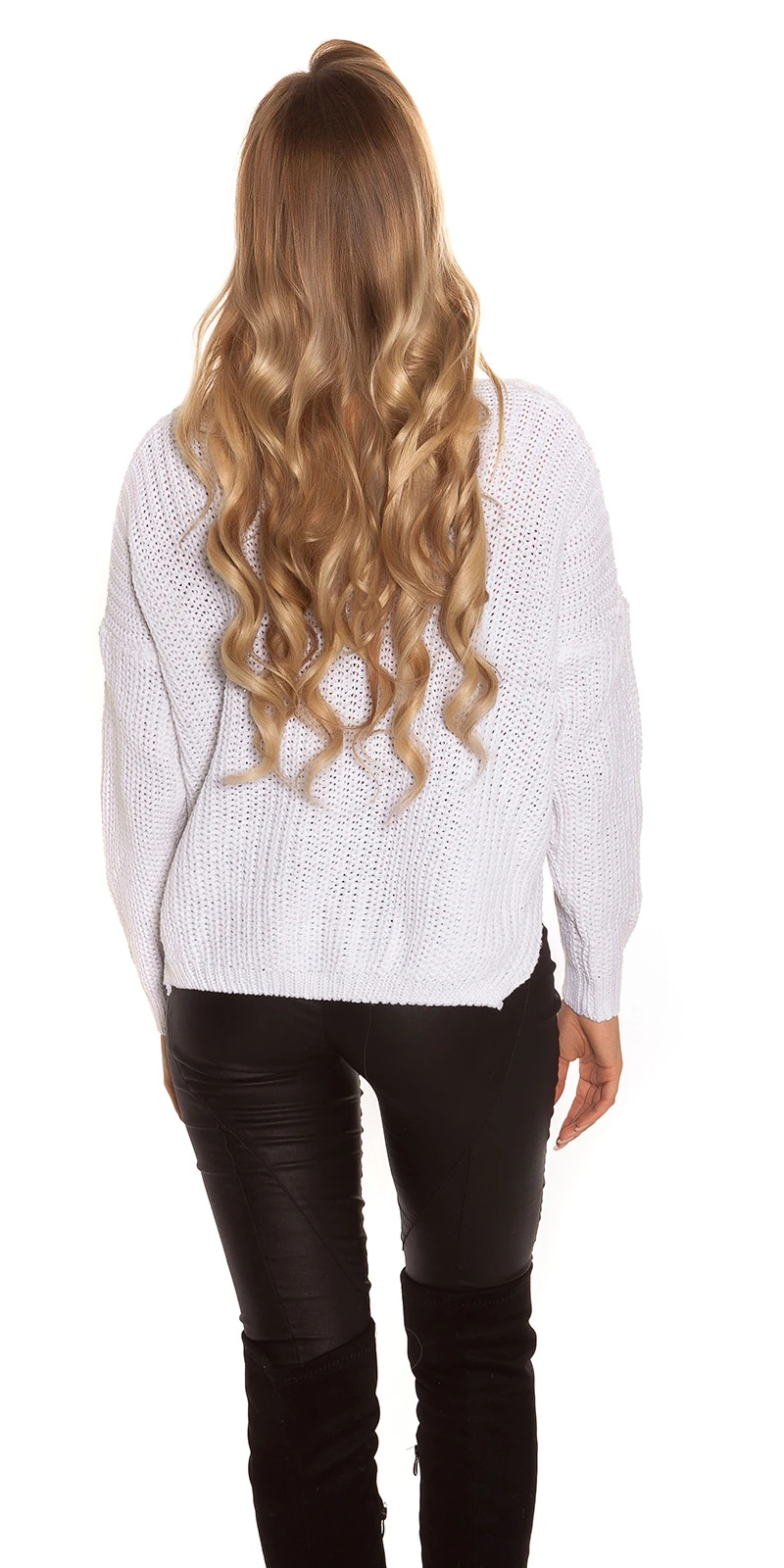 Stylo Strick Pullover mit Wickel-Effekt und Deko Knopf