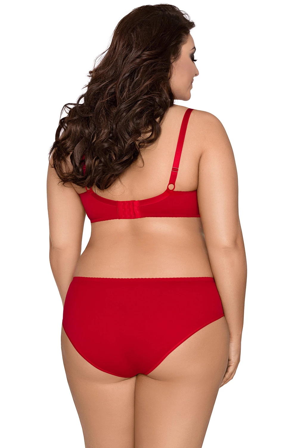Axami Bügel BH aus Netz rot Dekor am Dekolletee Plus-Size