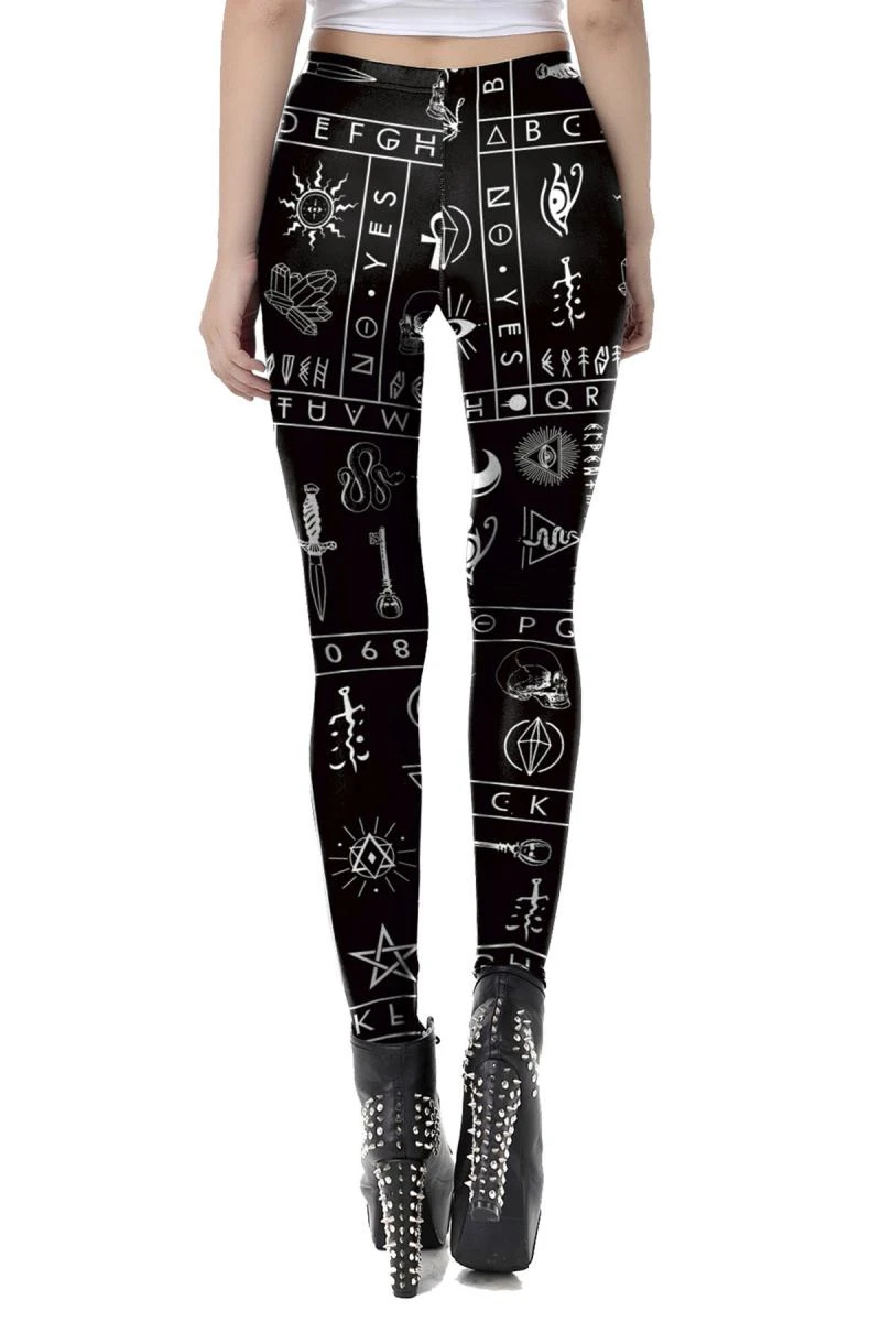Leggings mit Gothic Symbolen