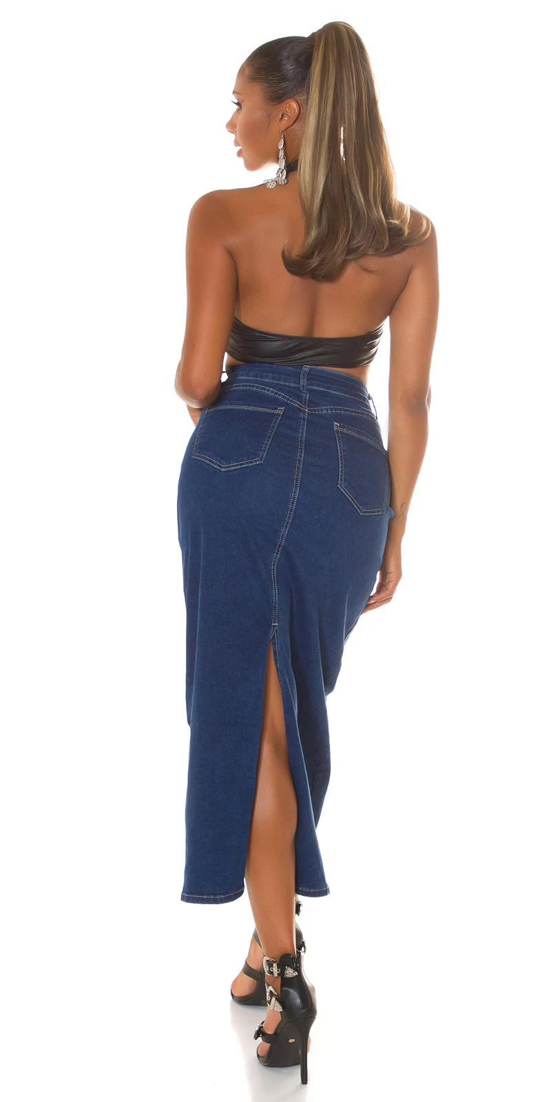 Maxi Rock High Waist mit Schlitz hinten Maxi Rock High Waist mit Schlitz hinten