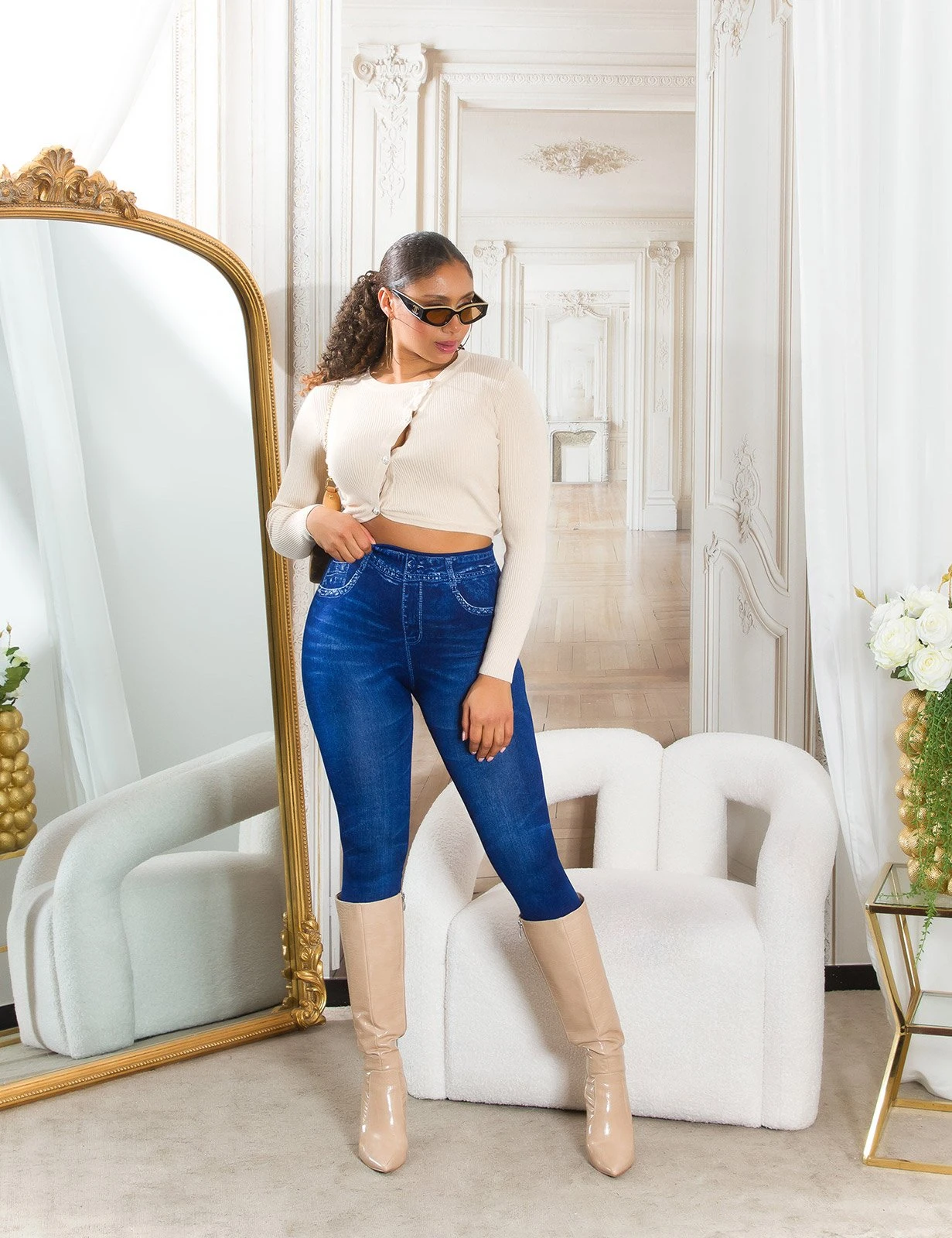 Basic Highwaist-Leggings im Jeans-Look: Stil und Komfort vereint für jeden Anlass, in zwei Farben erhältlich Basic Highwaist-Leggings im Jeans-Look: Stil und Komfort vereint für jeden Anlass, in zwei Farben erhältlich
