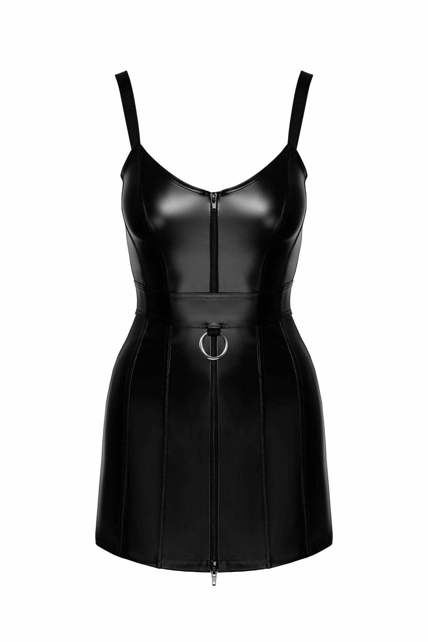 F320 Wetlook Minikleid mit Ring von Noir Handmade F320 Wetlook Minikleid mit Ring von Noir Handmade