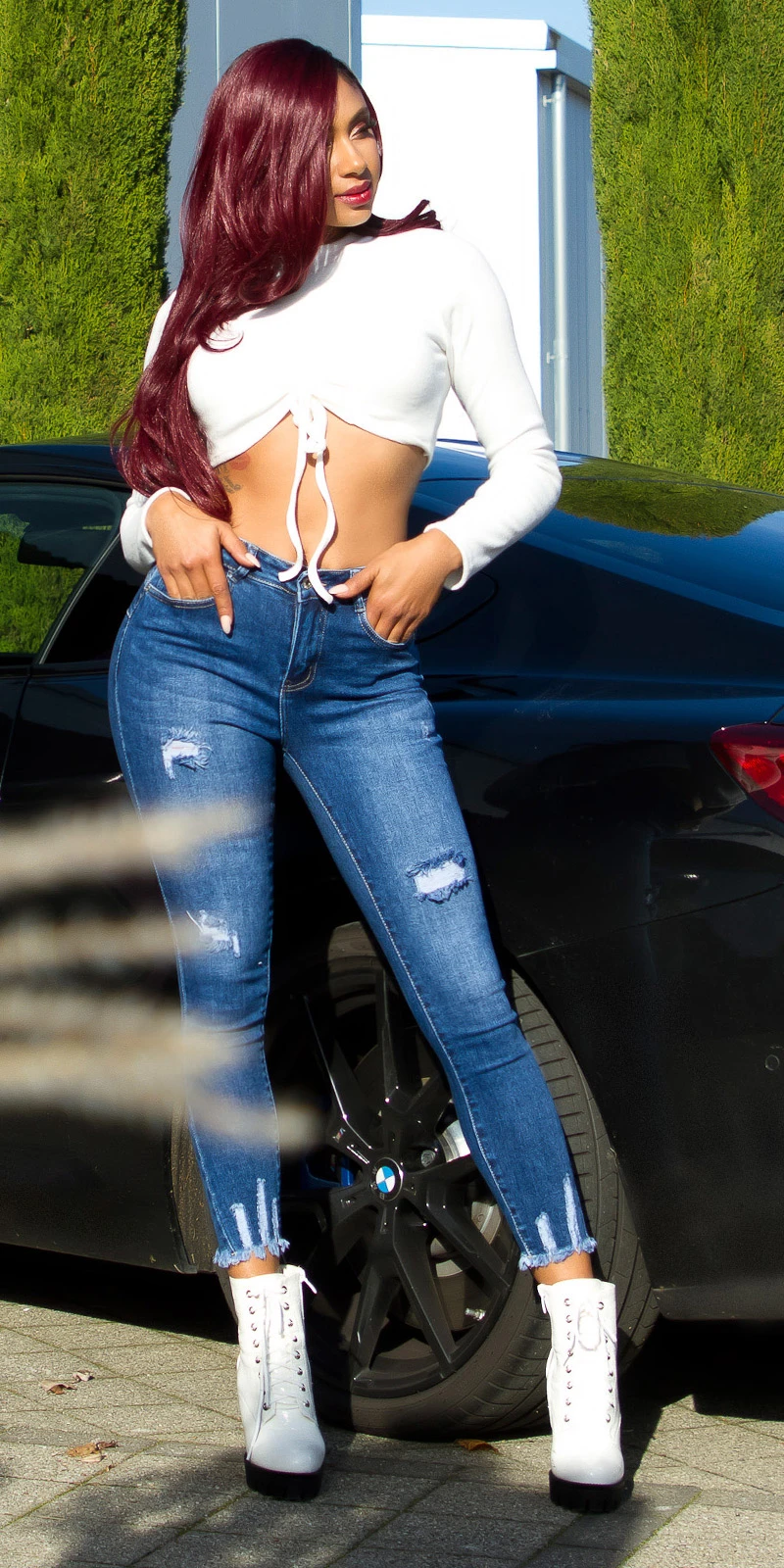 Stylo High Waist Push-up Jeans im Destroyed-Look Stylo High Waist Push-up Jeans im Destroyed-Look
