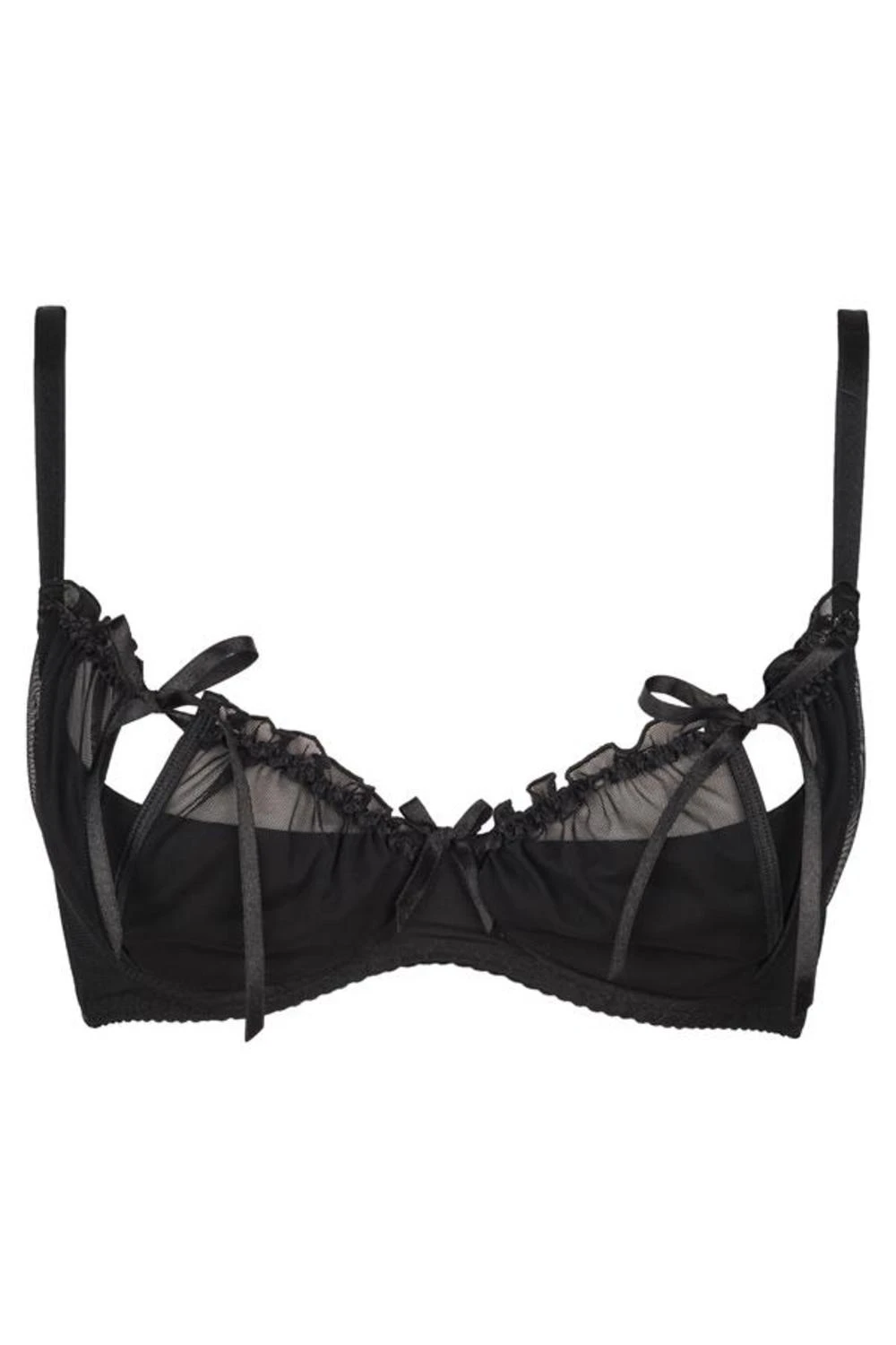 Axami Plus-Size Hebe-Bügel-BH mit Schlitzen auf den Cups und Schleifen schwarz Axami Plus-Size Hebe-Bügel-BH mit Schlitzen auf den Cups und Schleifen schwarz