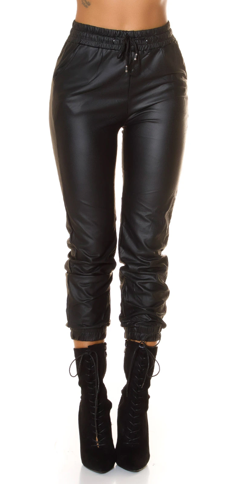 Stylo Leder Look High Waist Thermo Jogger Hose Stylo Leder Look High Waist Thermo Jogger Hose