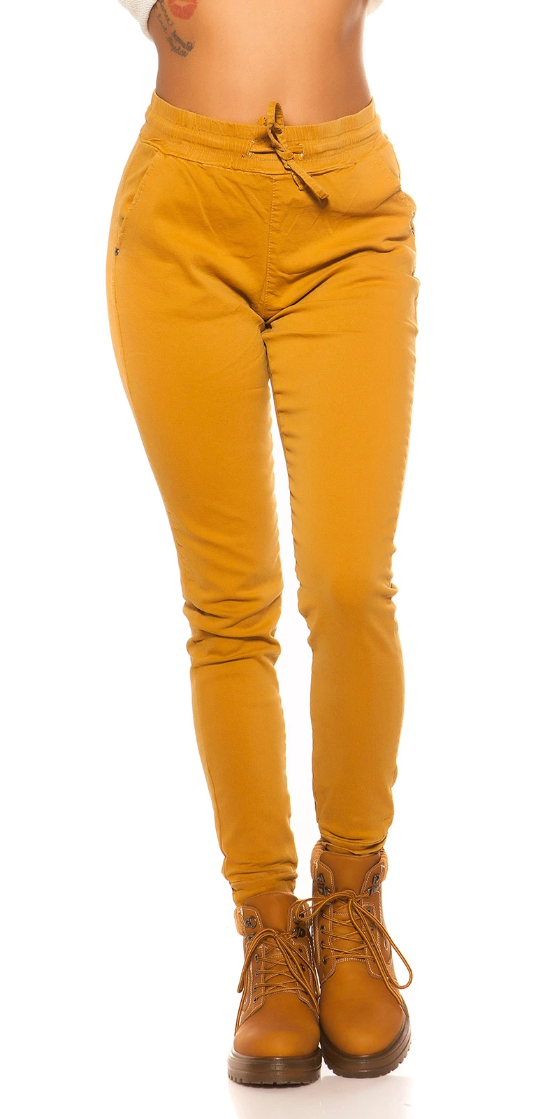 Casual High Waist Hose mit Tunnelzug-Bändel Casual High Waist Hose mit Tunnelzug-Bändel