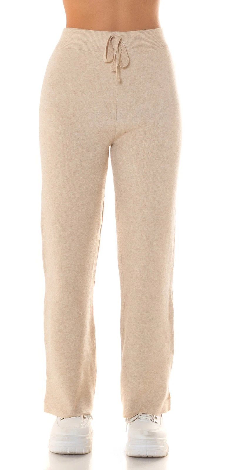 High Waist Strickhose Flared Loungewear Feinstrick Hose Lang Ausgestellt, Jogginghose Damen High Waist Mit Kordelzug High Waist Strickhose Flared Loungewear Feinstrick Hose Lang Ausgestellt, Jogginghose Damen High Waist Mit Kordelzug