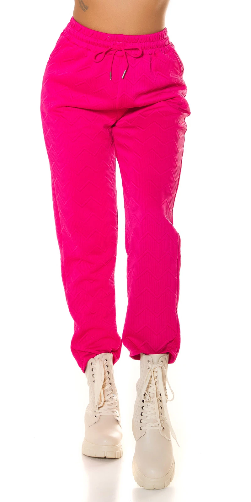Damen High Waist Hose Pumphose Jogger ZickZack-Muster Jogginghose Sweathose Damen High Waist Hose Pumphose Jogger ZickZack-Muster Jogginghose Sweathose