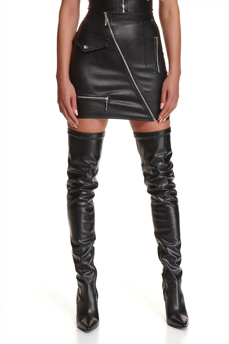 Kunstleder Minirock mit Reißverschluss von Demoniq Kunstleder Minirock mit Reißverschluss von Demoniq