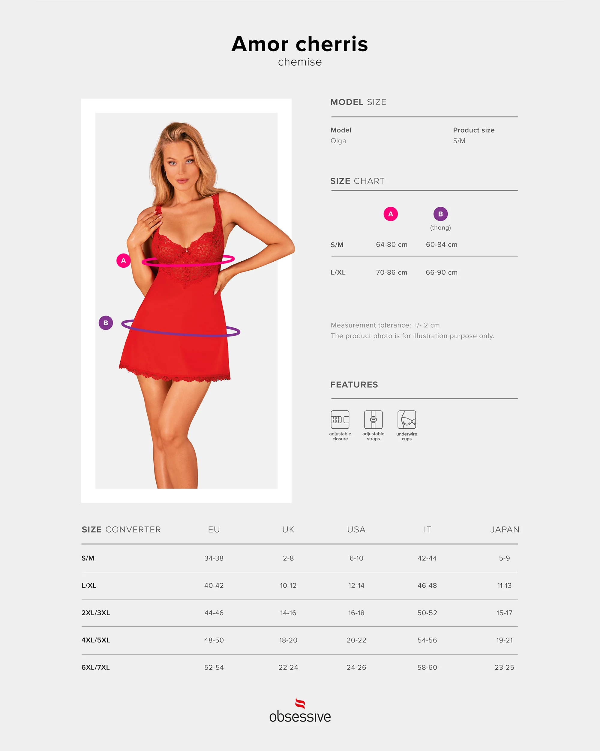 Exclusive Chemise mit femininen Spitzendetails von Obsessive