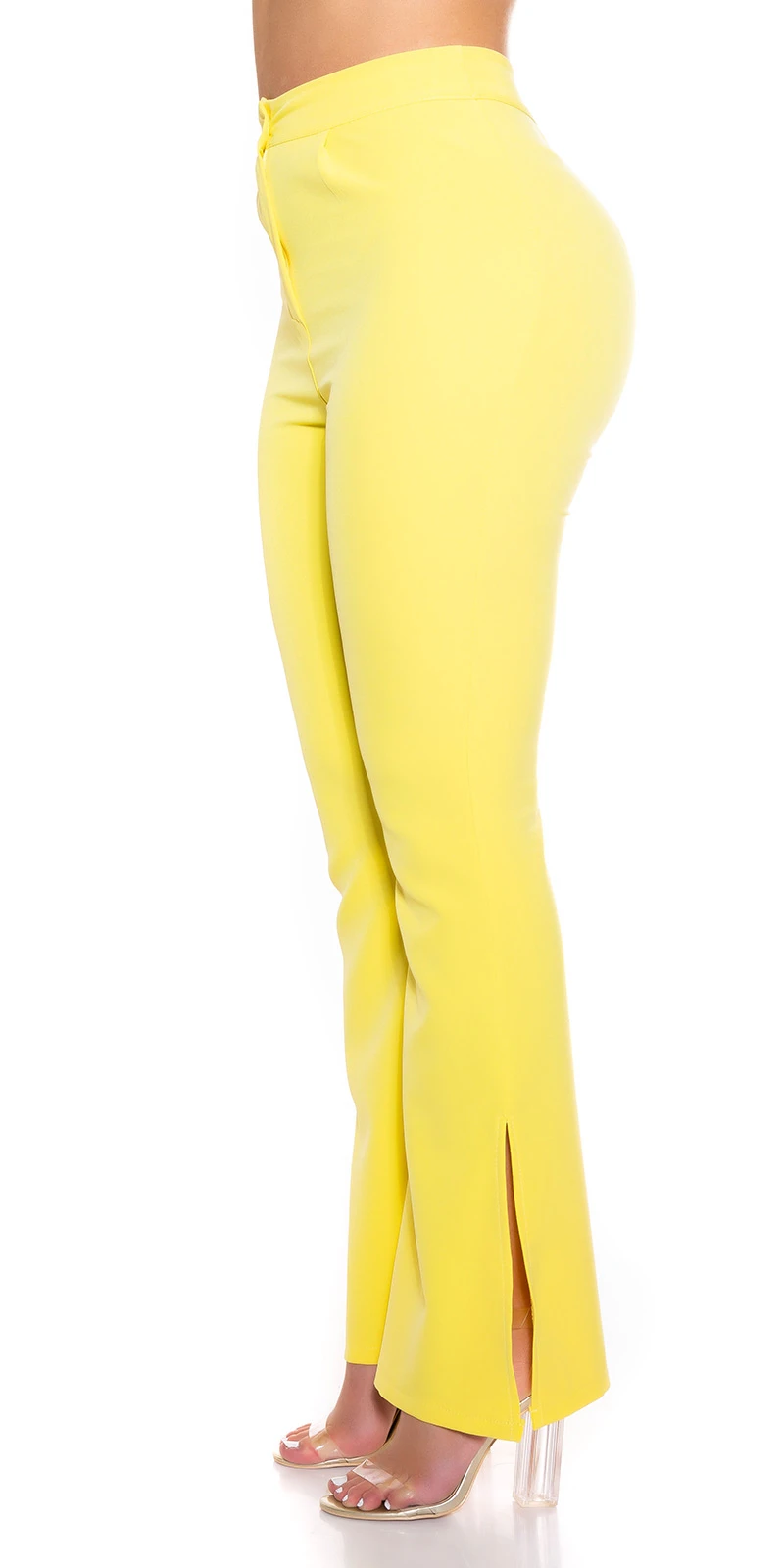 Basic High Waist Bootcut Hose mit Schlitz Basic High Waist Bootcut Hose mit Schlitz