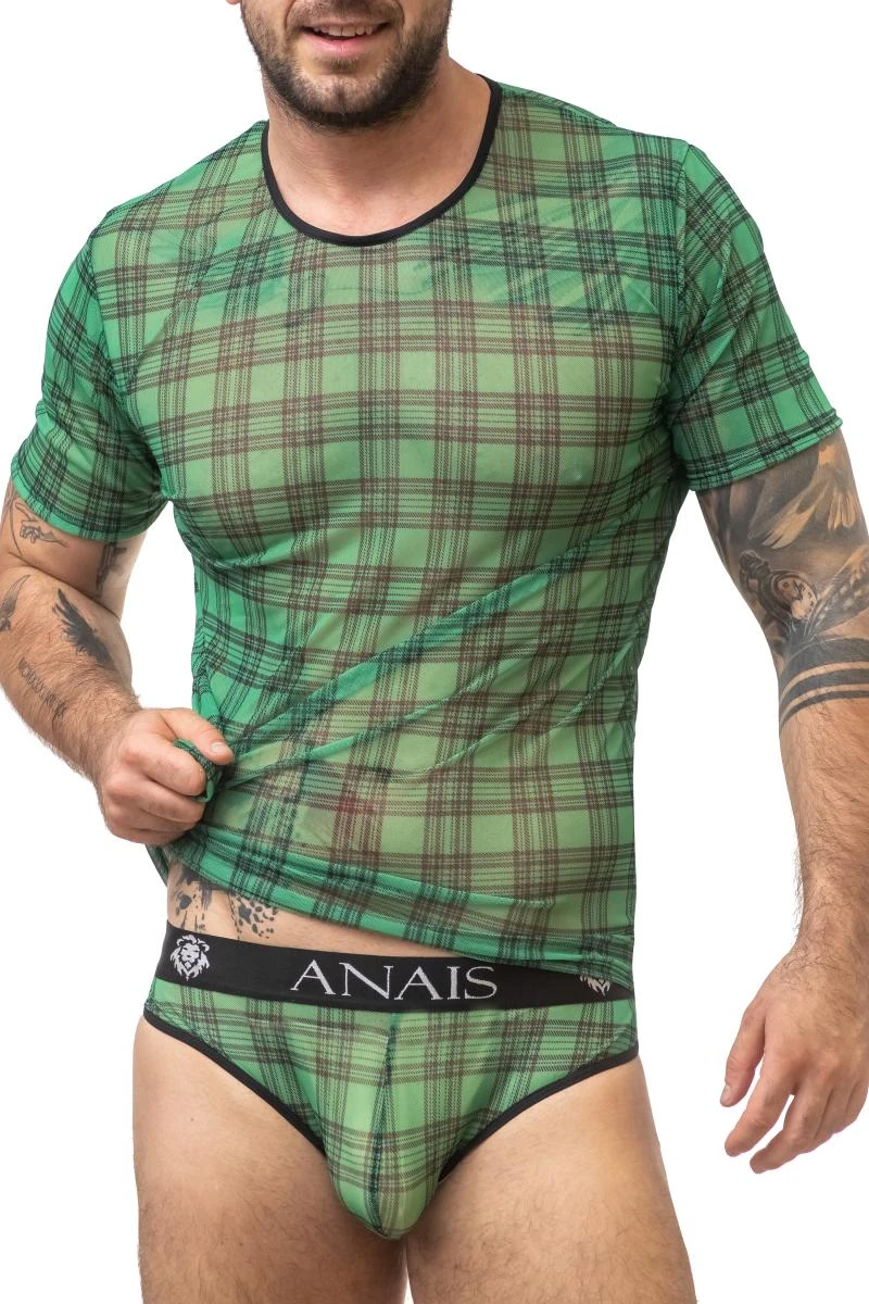 Herren T-Shirt 053496 transparent mit Karo Muster von Anais for Men