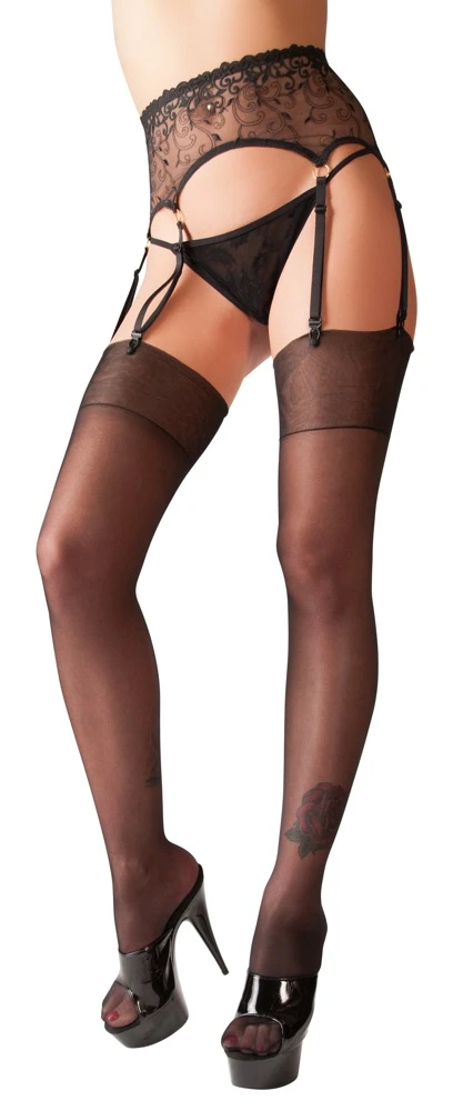 Cottelli Sinnliche Eleganz: Seidige Straps-Strümpfe mit Vorgeformtem Fuß und Schlichtem Abschluss