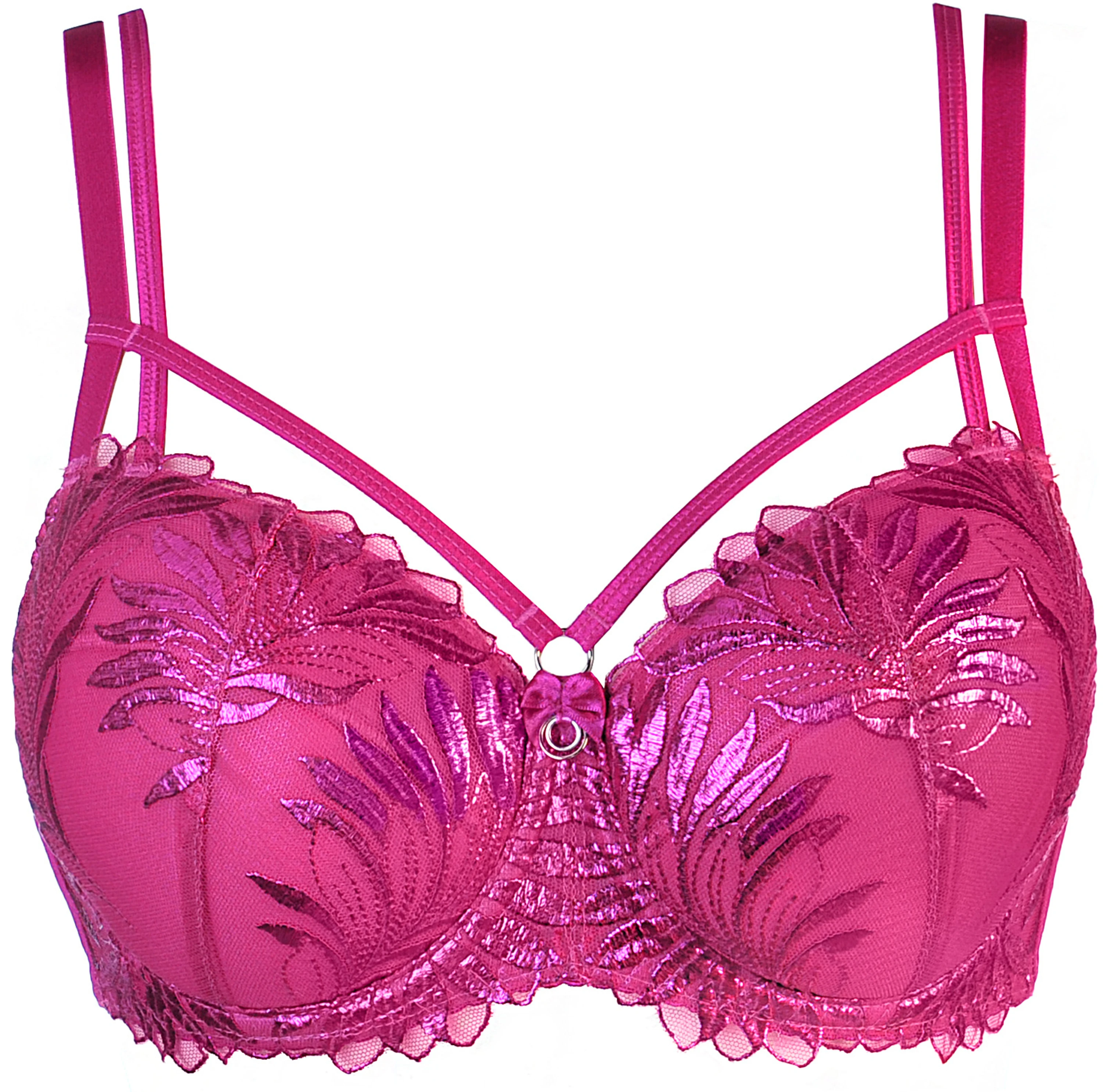 AXAMI Faszinierender Lingerie Push-up-BH mit zarten Stickereien in Fuchsia, herausnehmbaren Einsätzen und optimalem Tragekomfort AXAMI Faszinierender Lingerie Push-up-BH mit zarten Stickereien in Fuchsia, herausnehmbaren Einsätzen und optimalem Tragekomfort